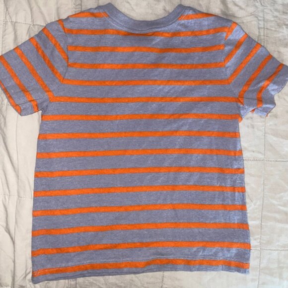 Hanna Andersson Orange & Gray Recycled Striped Henley Tee. Size 5 - Picture 4 of 4